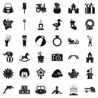 Oyuncak Icons set, basit tarzı