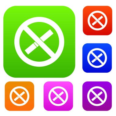 Koleksiyonu kümesi sigara yasaklayan işareti renk