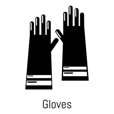 Simge, basit siyah stil temizlik eldiven