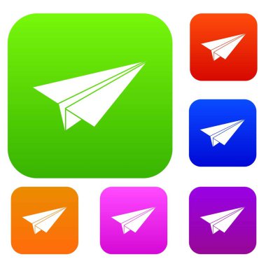 Kağıt Uçak renk koleksiyonu ayarla