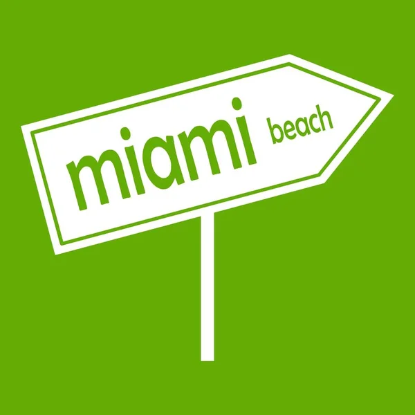Miami flecha post signo icono verde — Archivo Imágenes Vectoriales
