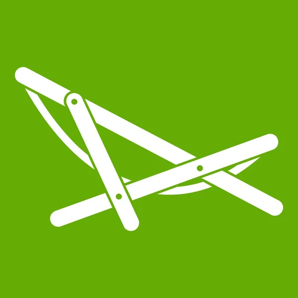 Beach chaise icon green — Stock Vector