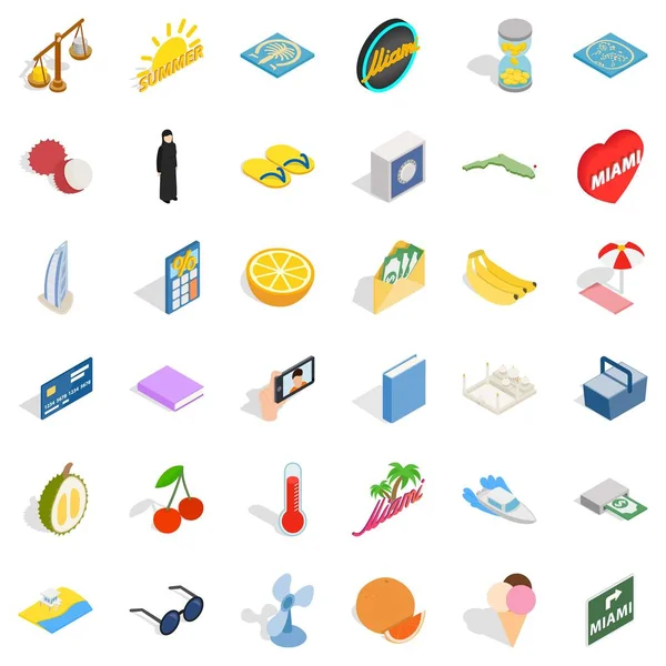Conjunto de ícones de banana, estilo isométrico —  Vetores de Stock