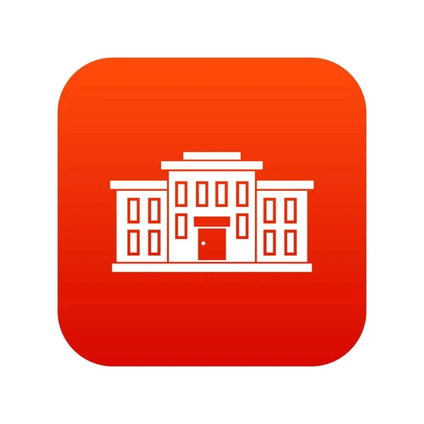 School gebouw pictogram digitale rood — Stockvector