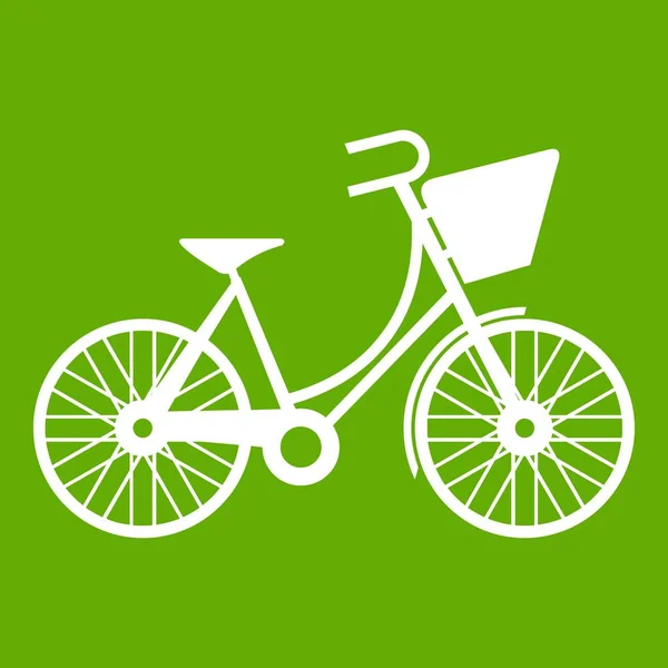 Bisiklet Bagaj simgesi yeşil ile — Stok Vektör