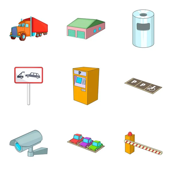 Conjunto de iconos de región, estilo de dibujos animados — Vector de stock