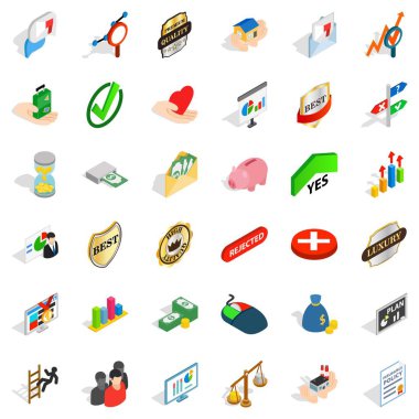 Dminance Icons set, izometrik stili