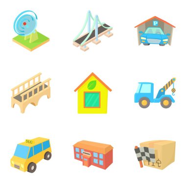 Çevre Icons set, karikatür tarzı