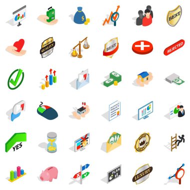 Kaliteli simgeler seti, izometrik stili