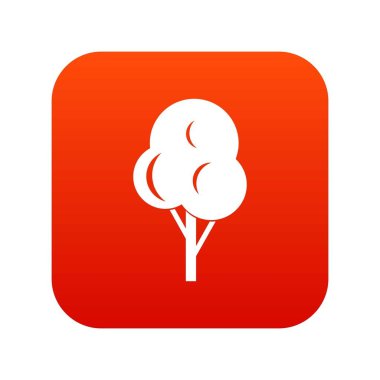 Sonbahar ağaç simgesi dijital kırmızı