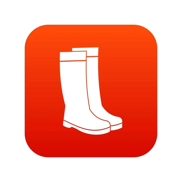 Botas de goma icono digital rojo — Vector de stock