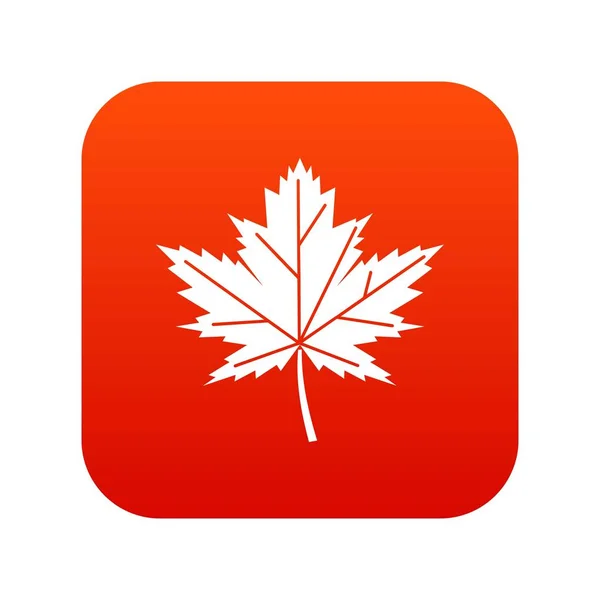 Akçaağaç yaprağı simgesi dijital kırmızı — Stok Vektör