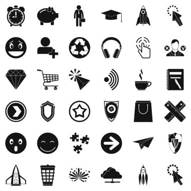 Yardım Masası Icons set, basit tarzı