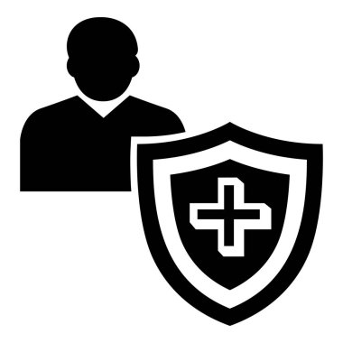 Hasta koruma simgesi, basit siyah stil