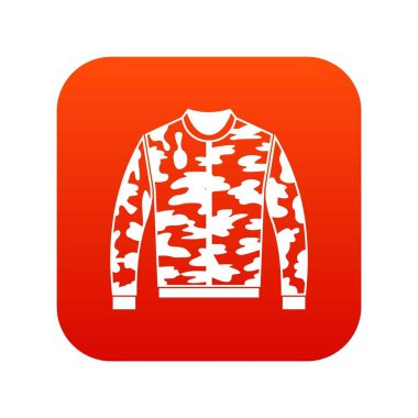 Kamuflaj ceketi simgesi dijital kırmızı