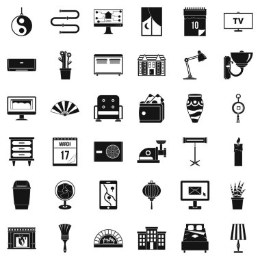 İç Icons set, basit tarzı