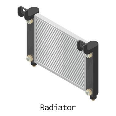 Radiator car icon, isometric 3d style clipart