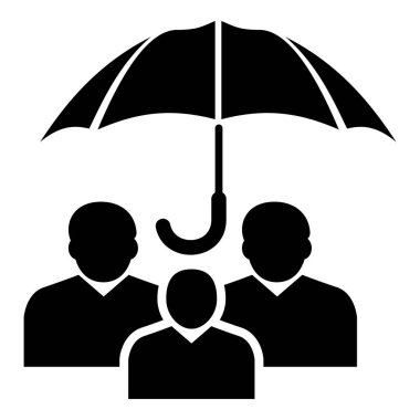 İnsanlar koruma simgesi, basit siyah stil