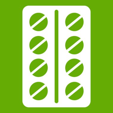 Vakumlu Ambalaj simgesi yeşil yuvarlak hapları