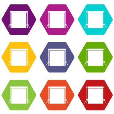 Renk altı yüzlü Studio zemin simgesini ayarla