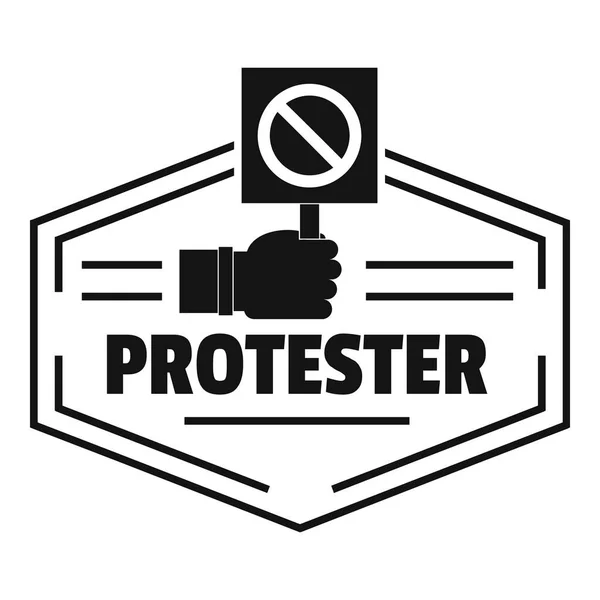 示威者标志, 简单的黑色风格 — 图库矢量图片