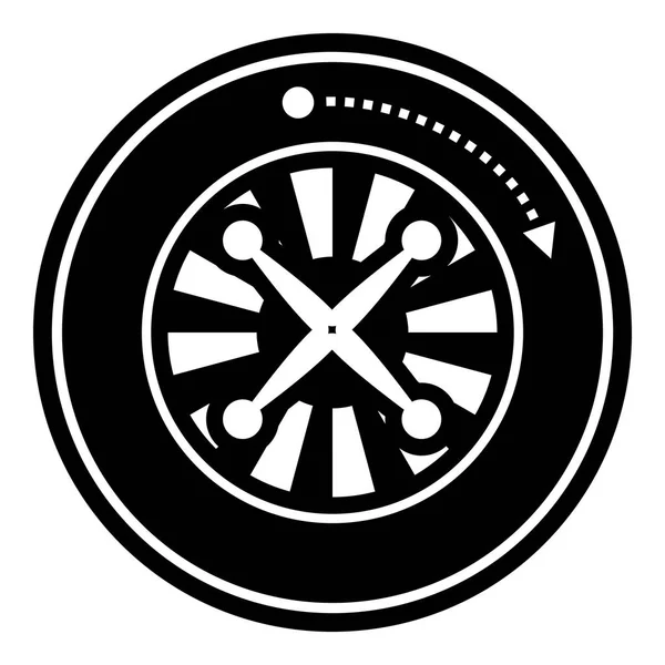 Рулетка значок, простий чорний стиль — стоковий вектор