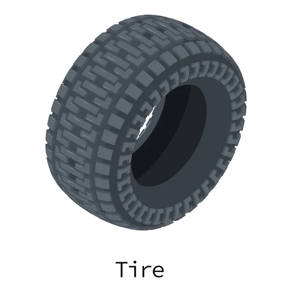 Tire icon, isometric 3d style — Stock Vector