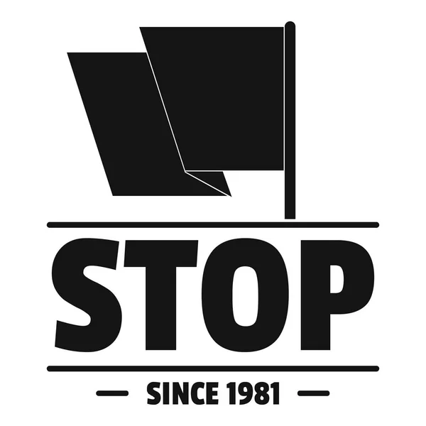 Logo stop protesta sociale, semplice stile nero — Vettoriale Stock