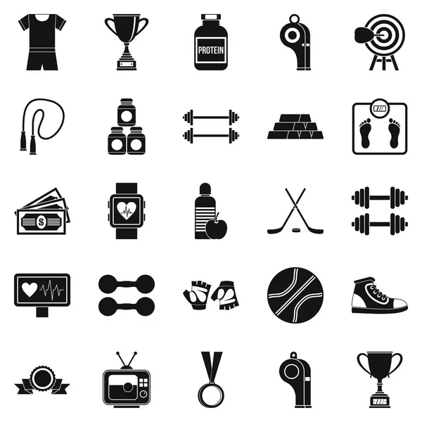 Conjunto de iconos Tussle, estilo simple — Vector de stock