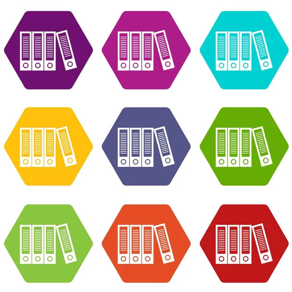 Renk altı yüzlü Office klasör simgesini ayarla