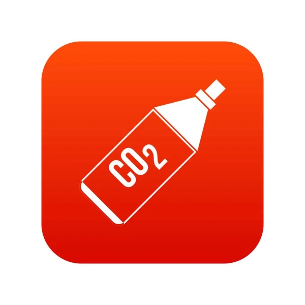 CO2 bottle icon digital red — Stock Vector