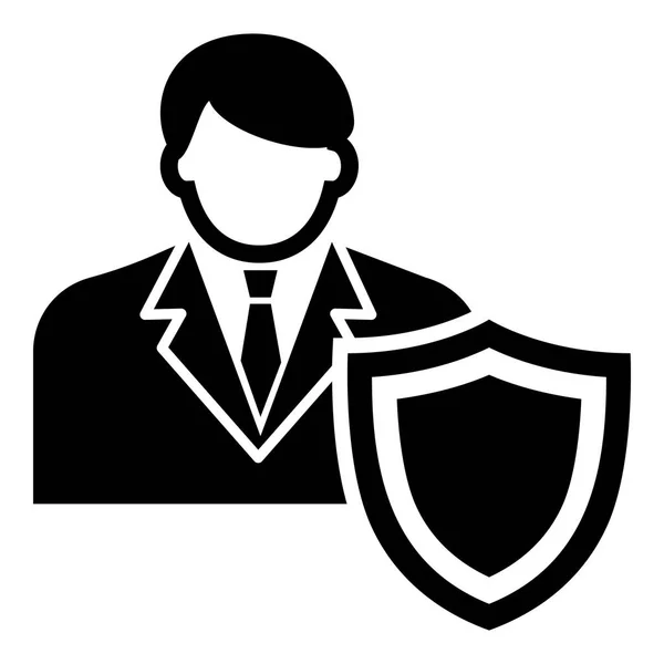 Businessman protection icon, simple black style — Stock Vector