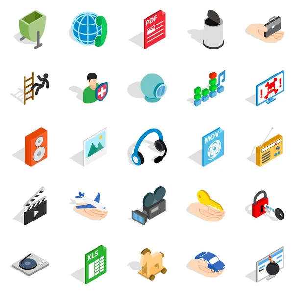 Development of advertising icons set, isometric style — Stock Vector