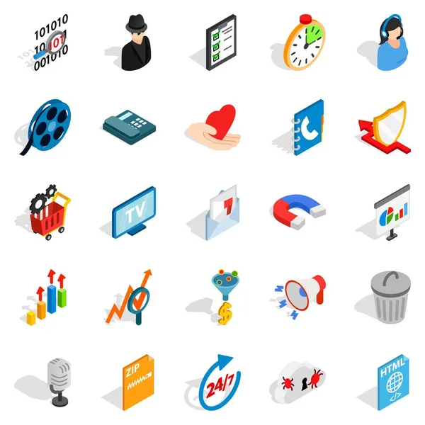 Reklam Icons set, izometrik stil gelişimi