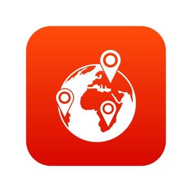 Ağ simgesini dijital kırmızı Küre