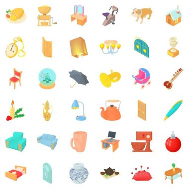 Evin iç simgeler ayarla, tarzı çizgi film