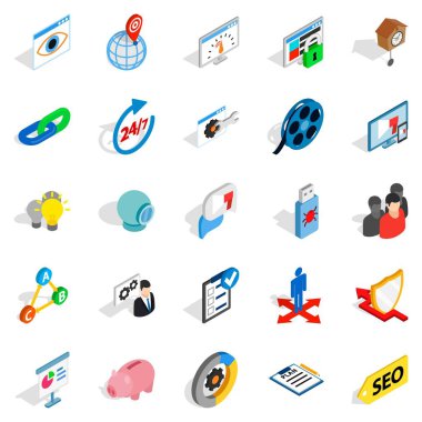 Proje Icons set izometrik stil çalışması