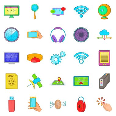 Web sitesi oluşturma Icons set, karikatür tarzı
