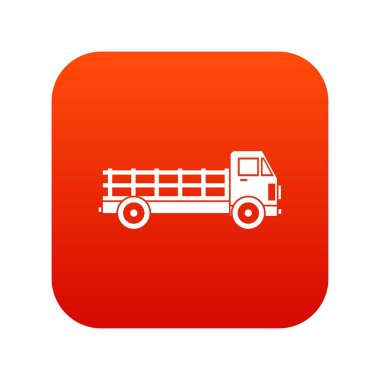 Kamyon simgesi dijital kırmızı