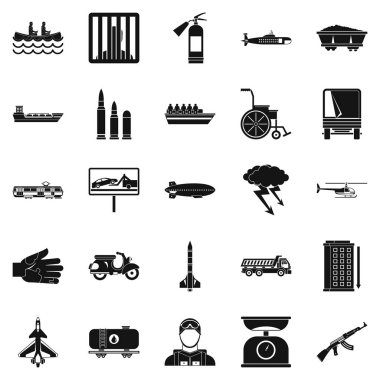 Sürükle Icons set, basit tarzı