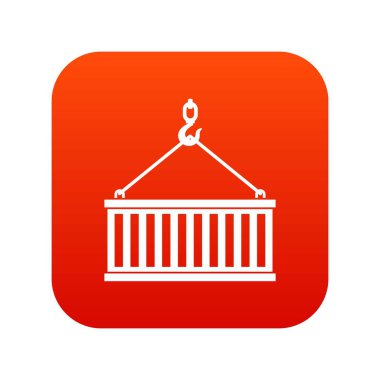 Vinç kanca asansörleri konteyner simgesi dijital kırmızı