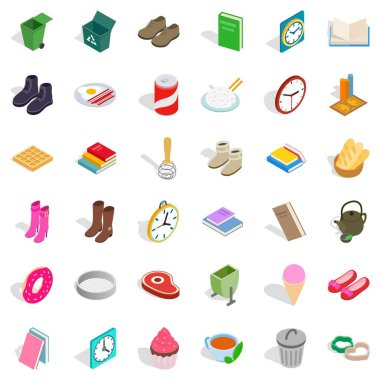 İç Icons set, izometrik stili