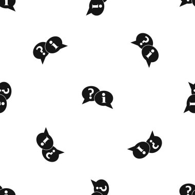 Soru ve ünlem işareti konuşma balonları sorunsuz siyah desen