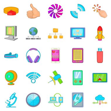 Mobil dev Icons set, karikatür tarzı