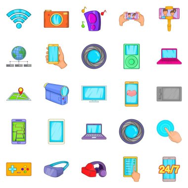 Anılar Icons set, karikatür tarzı yakalamak