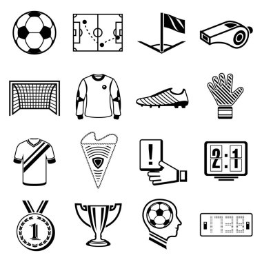 Futbol futbol Icons set, basit tarzı