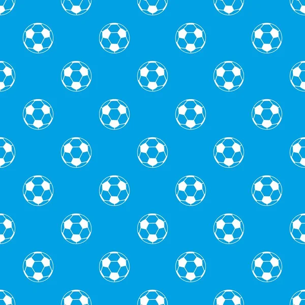サッカー ボール パターン シームレスな青 — ストックベクタ