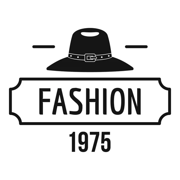 Мода шляпа логотип, простой черный стиль — стоковый вектор