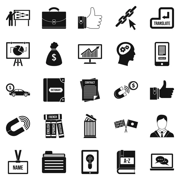 Conjunto de iconos de formación empresarial, estilo simple — Archivo Imágenes Vectoriales