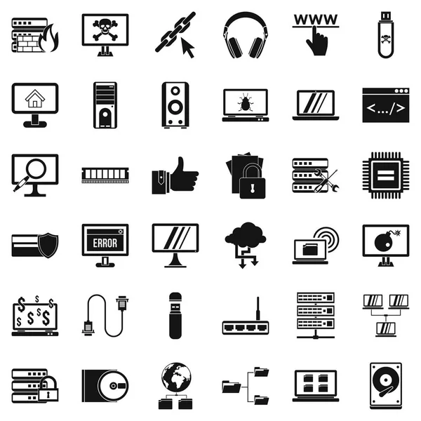 Buscar en el conjunto de iconos de Internet, estilo simple — Archivo Imágenes Vectoriales